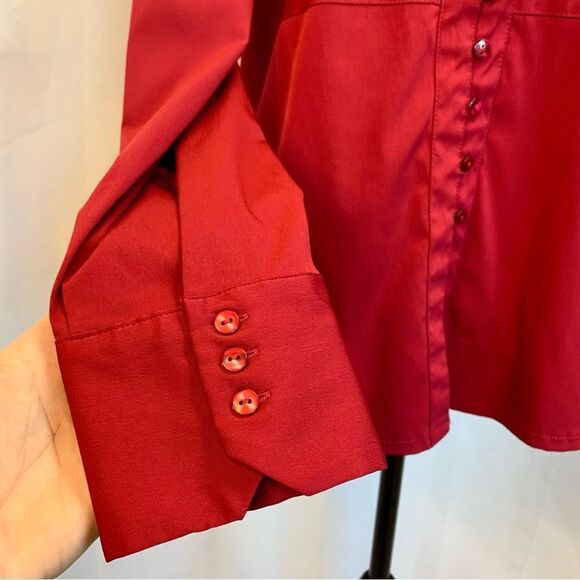 𝅺REITMANS red long sleeve button front dress shirt Sz XL - Picture 6 of 12